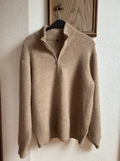 Uniqlo half / quarter zip Pullover beige L wolle