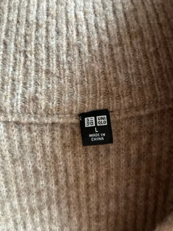 Uniqlo half / quarter zip Pullover beige L wolle