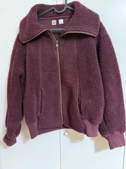 Uniqlo U Teddy Jacket - Burgundy / Wine Red