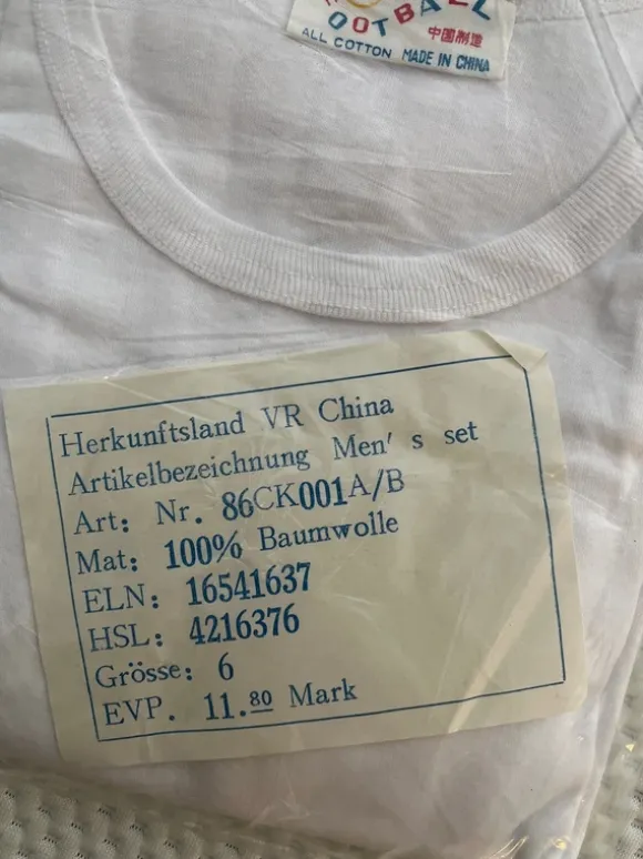 Unterhemd mit Slip, Set, DDR, weiß