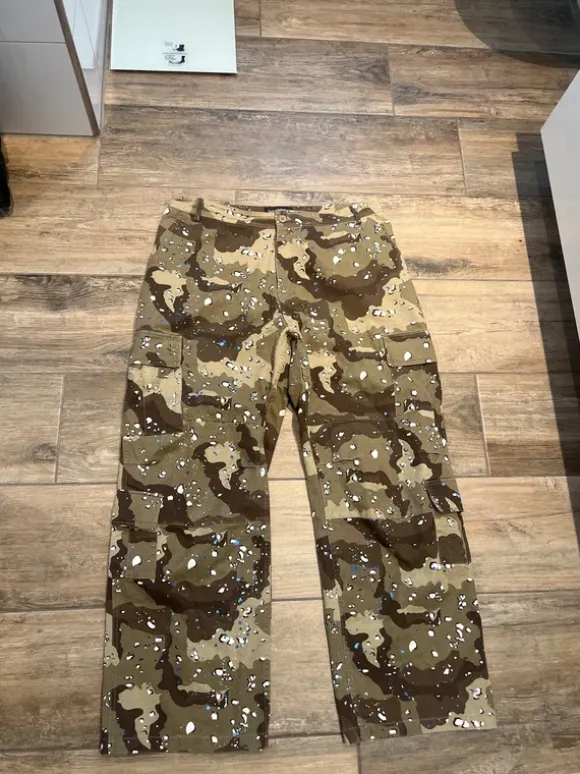 Vintage Baggy Cargohose Jeans y2k Trend Farbe Tarnfarbend