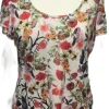 Vintage Blumen Top / Shirt – romantischer Retro Look – Gr. 42