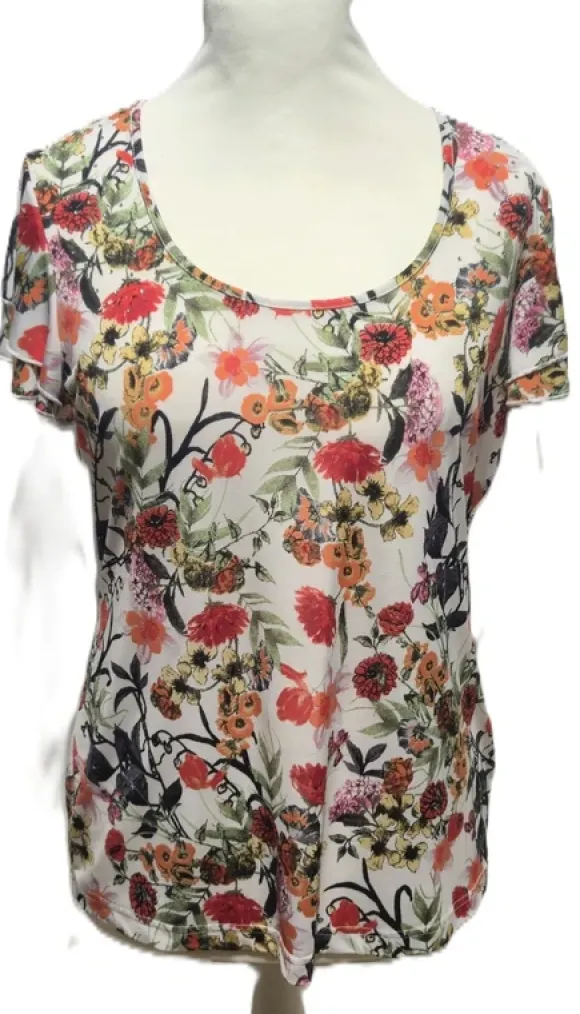 Vintage Blumen Top / Shirt – romantischer Retro Look – Gr. 42