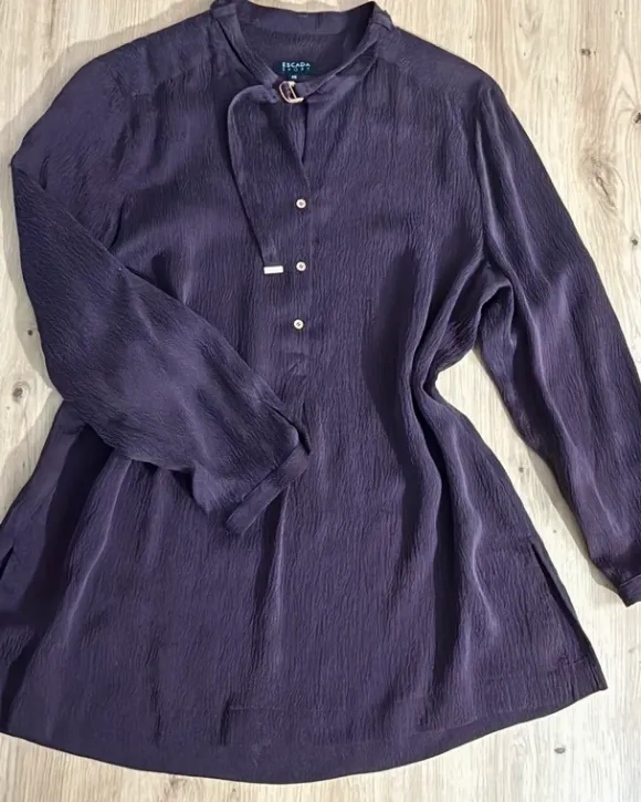 Vintage Escada Sport Bluse Tunika 100% Seide lila