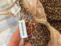 Vintage Intimissimi Leopard Lace Slip Dress powder pink