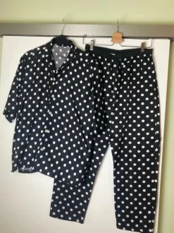 Vintage Polkadot black and white Set pants and shirt