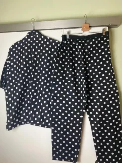 Vintage Polkadot black and white Set pants and shirt