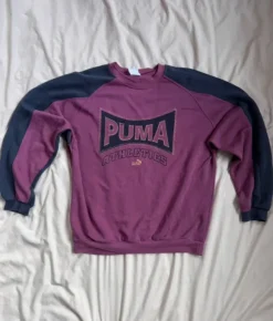 Vintage Puma Sweater/Pullover M dunkelrot/dunkelblau
