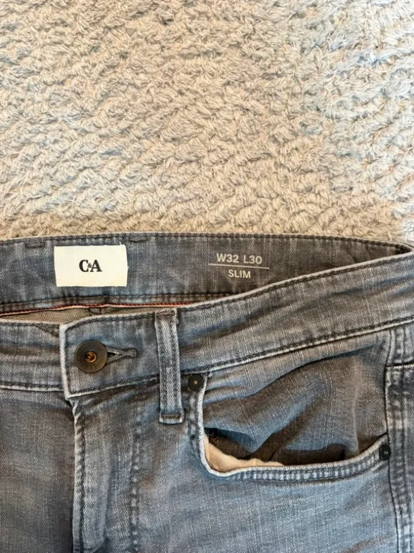Vintage Straight Leg Jeans Slim C&A W32 L30 Y2K 2000s 90s