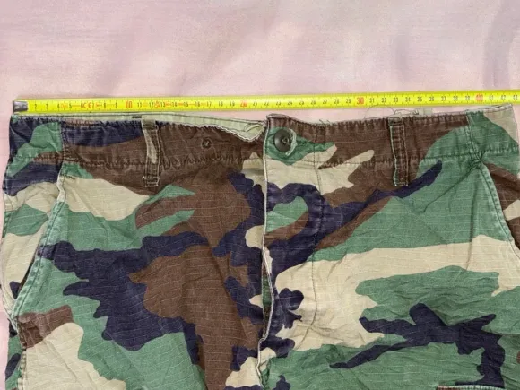 Vintage Woodland Camouflage Cargo Hose / Military Pants Ripstop 84x101 Army Camo