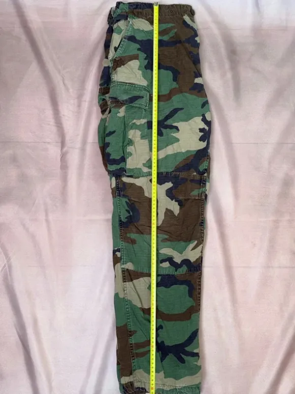 Vintage Woodland Camouflage Cargo Hose / Military Pants Ripstop 84x101 Army Camo