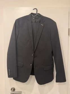 WE Herren Anzug Set, Sakko 48, Hose 50 dunkel grau slim fit