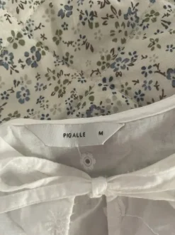 Weiße kurzärmelige Bluse von Pigalle in M