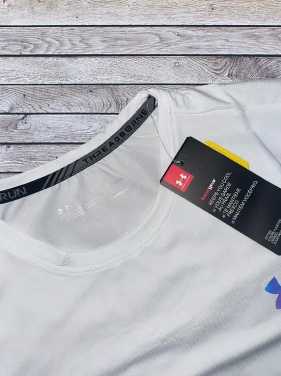 White & Navy Blue Under Armour Shirt & Shorts Set Size L