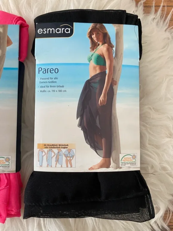 2x Esmara Pareo -NEU in OVP- Pink, schwarz Wickelrock Lidl