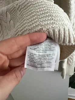 Yas Pullover Strick Zopfmuster beige S 36