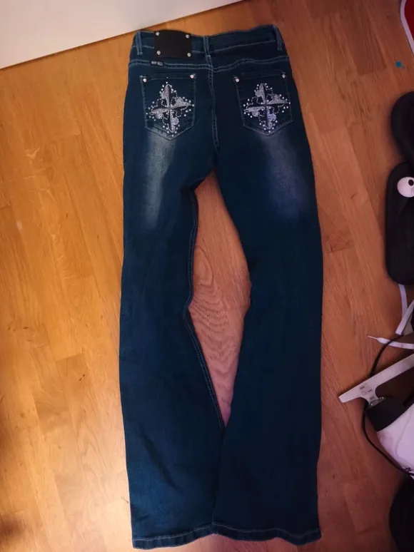 y2k flared jeans strechy