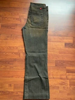 Y2K Mergler Jeans blau braun Glitzersteine 38