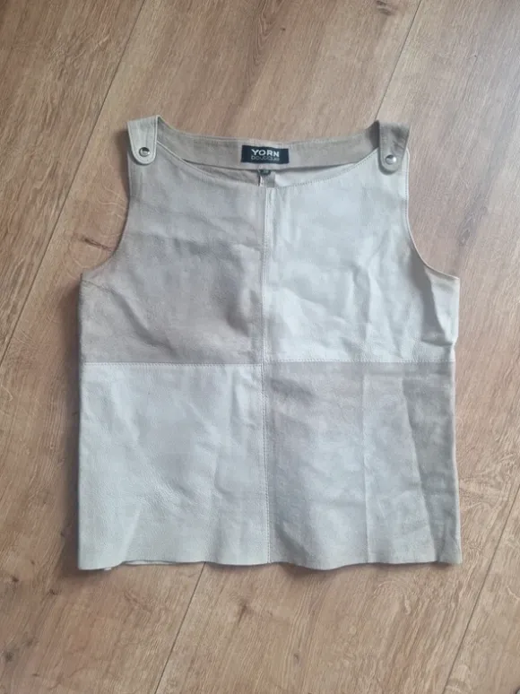 Yorn Boutique Leder Top, creme/beige, Gr. 38 - fällt aus wie 36/38
