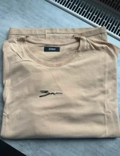 Zign T-Shirt Herren L Senf / Gelb - Oversize Fit - Streetwear