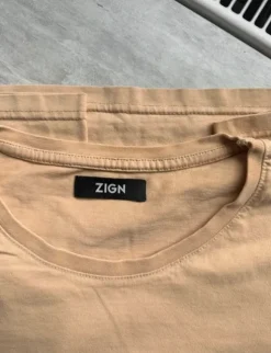Zign T-Shirt Herren L Senf / Gelb - Oversize Fit - Streetwear